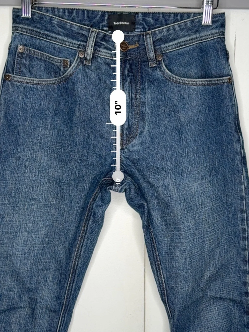 todd shelton men selvage straight jeans size 28x26 blue